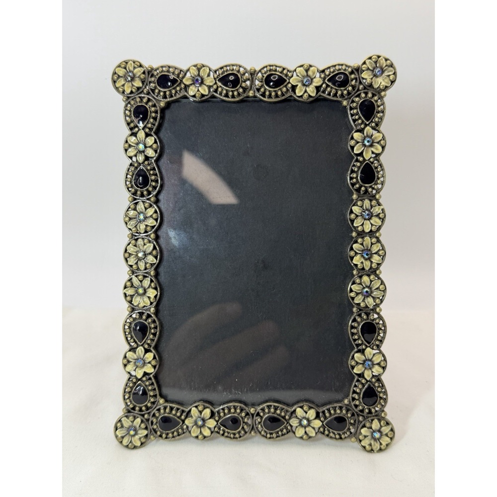 GiftCraft, Inc. Home Decor 3x5 Photo Frames Enamel Flowers w/ Rhinestones #14072